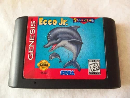 VINTAGE Sega Genesis ECCO JR. Authentic/Original 1995 VIDEO Game CARTRIDGE ONLY