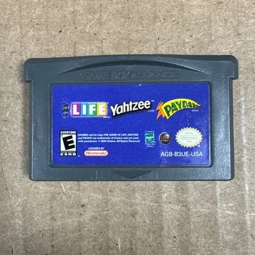 The Game of Life Yahtzee Payday Game Boy Advance GBA Authentic Cartridge Tested