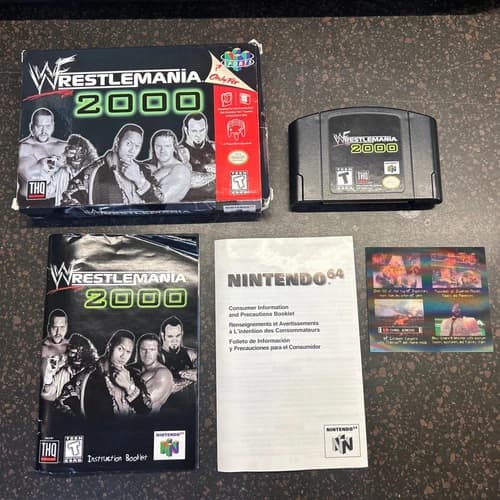 WWF WrestleMania 2000 Complete with Lenticular Card for N64 - Nintendo 64