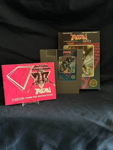 *RARE* Trojan w/ *ORIGINAL BOX AND MANUAL* (Nintendo, 1989)