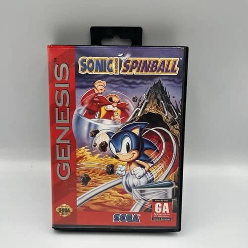 Sonic Spinball (Sega Genesis, 1993) Complete with manual, tested