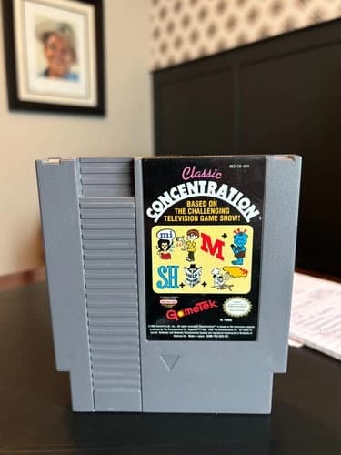 Classic Concentration Nintendo NES Video Game Pak Cartridge