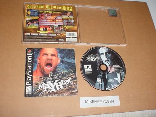 WCW MAYHEM wrestling game complete in case w/ manual- Sony Playstation
