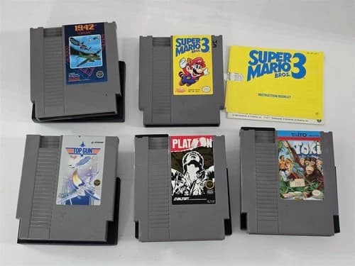 S-892 VINTAGE ORIGINAL NINTENDO NES GAMES SUPER MARIO 3 TOKI PLATOON ETC