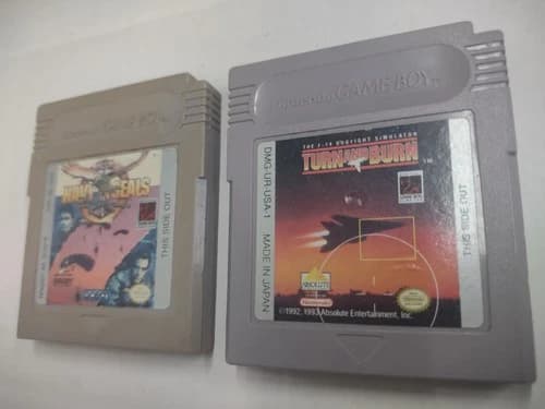 2 GameBoy Cartridges: Navy Seals, Turn and Burn: The F-14 Dogfight Simulator