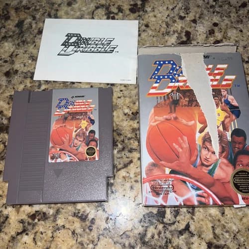 Vtg Double Dribble Basketball 1987 NES Nintendo Box Manual Inserts