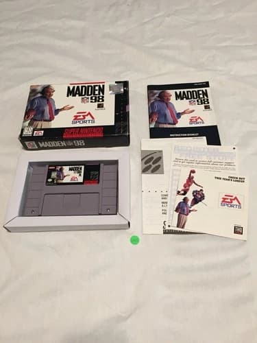 Madden NFL 98- Super Nintendo SNES Complete TESTED CIB w/ Reg Card 1A15