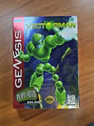 Vectorman (Sega Genesis, 1995) 100% CIB Complete - Cardboard Box - Excellent