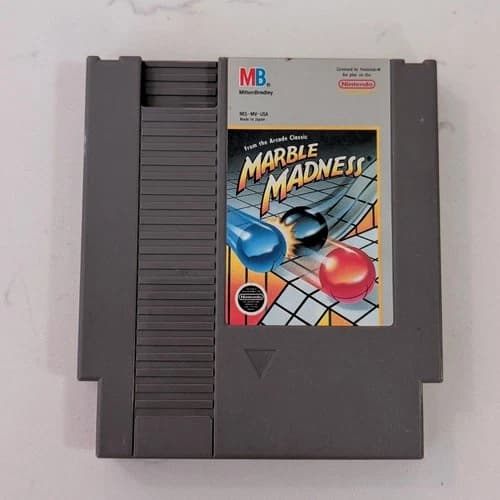Marble Madness (Nintendo NES, 1989) Authentic - Cleaned & Tested