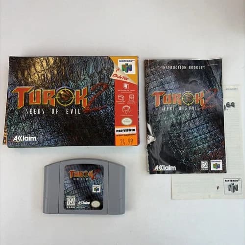 Turok 2 Seeds of Evil N64 (Nintendo) CIB, Box, Manual 1998