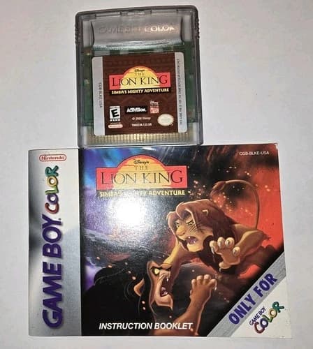The Lion King Simbas Mighty Adventure (Nintendo GameBoy Color, 2000) Tested!
