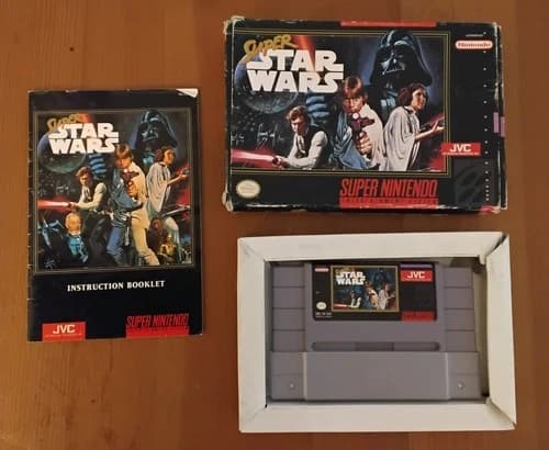 super star wars super nintendo jvc in box with manual