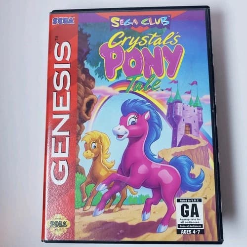Crystal's Pony Tale (Sega Genesis) CIB Complete Game, Case and Manual, Sega Club