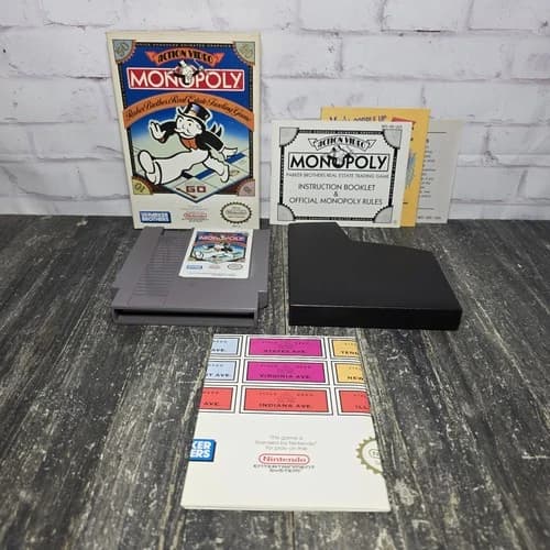 Monopoly (Nintendo NES, 1991) Complete in Box CIB w/ Manual and Original Box