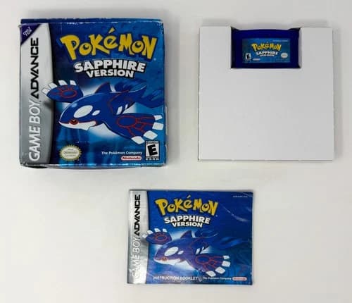Pokemon Sapphire Version COMPLETE CIB (Game Box Manual) Game Boy Advance GBA