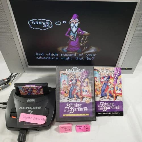 Shining In The Darkness Genesis AUTHENTIC Sega COMPLETE Battery Saves shinning
