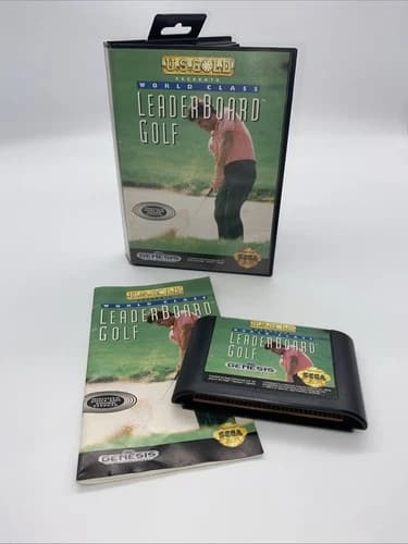 World Class Leaderboard Golf Sega Genesis CIB Complete With Manual