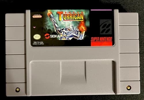 Super Turrican SNES Super Nintendo Authentic Tested Very Clean Label Cartridge