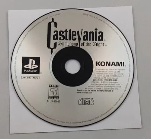 Castlevania Symphony of the Night (Sony PlayStation 1, PS1 1997) Disc Only