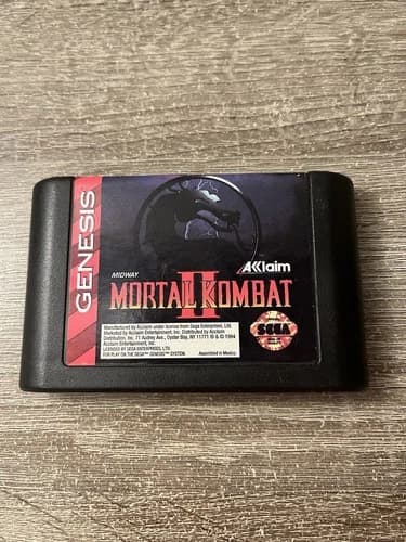 Mortal Kombat II (Sega Genesis, 1994) Authentic Video Game Cartridge Only Tested