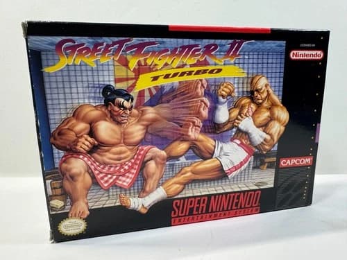 Street Fighter II: Turbo (Super Nintendo SNES 1993) Complete CIB CRISP MINTY BOX