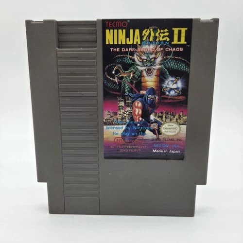 Ninja Gaiden II: The Dark Sword of Chaos (Nintendo NES, 1990) Authentic Cart