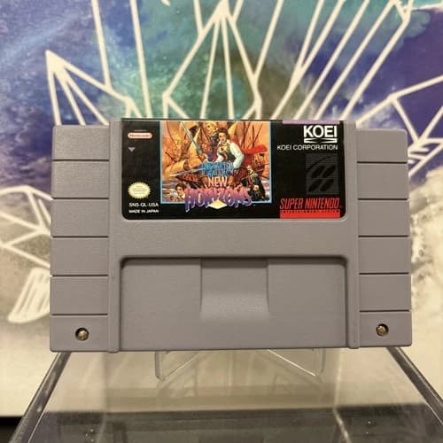 Uncharted Waters New Horizons - SNES - Authentic, Working Cartridge 🌊 Good Cond