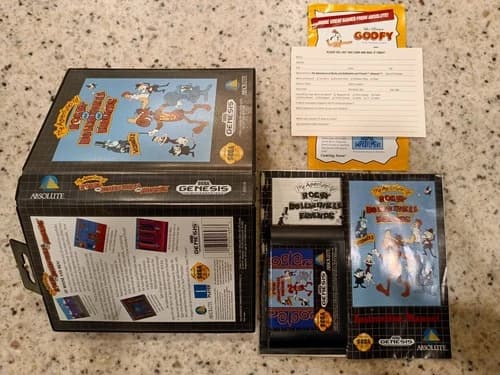 ADVENTURES OF ROCKY & BULLWINKLE & FRIENDS ✨Sega Genesis✨ USA 100% Complete CIB
