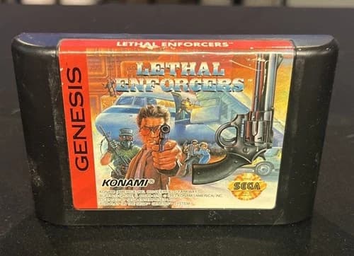 Lethal Enforcers (Sega Genesis, 1993) Cartridge Only- Tested and Working