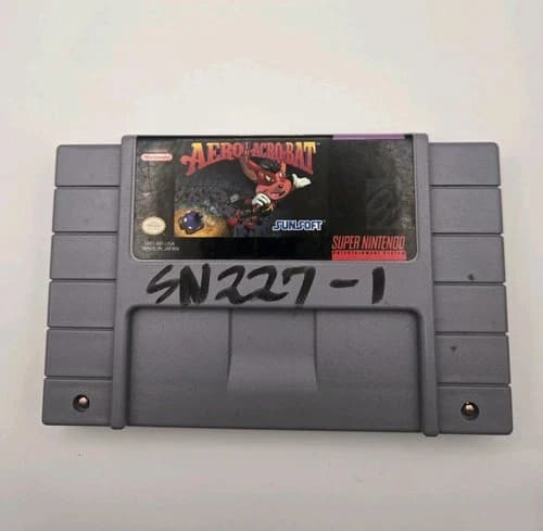 Aero the Acro-Bat (Super Nintendo, SNES, 1993) TESTED WORKING