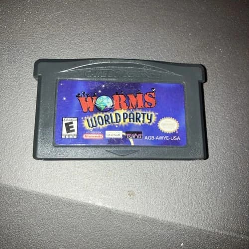 Worms World Party Nintendo GameBoy Advance GBA - Authentic Cartridge Only Tested