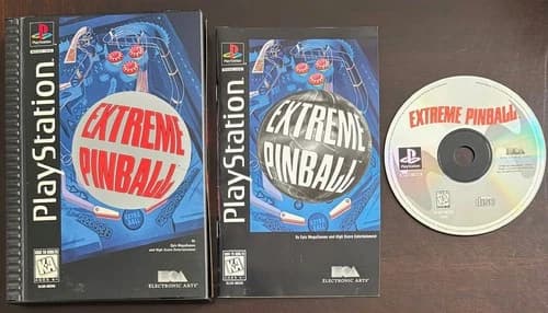 Extreme Pinball PS1 Long Box (Sony PlayStation 1, 1996) CIB Complete w/Manual