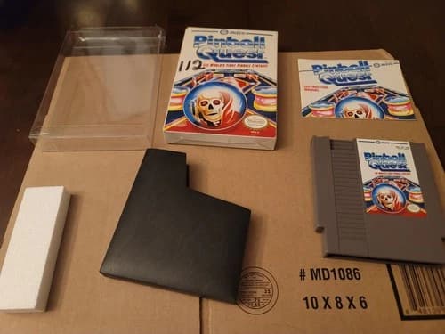 Pinball Quest (Nintendo NES, 1990) Cart Manual Box - Tested!