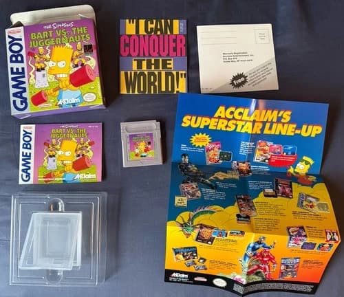 The Simpsons: Bart vs. The Juggernauts (Game Boy) Complete in Box CIB, Working