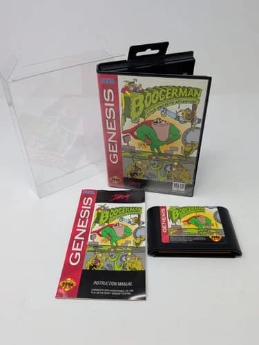 Boogerman: A Pick and Flick Adventure (Genesis, 1994) Complete With Protector