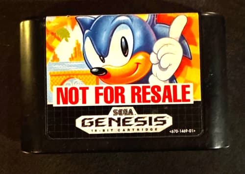 Sega Genesis Sonic the Hedgehog Cartridge Only "Not For Resale"