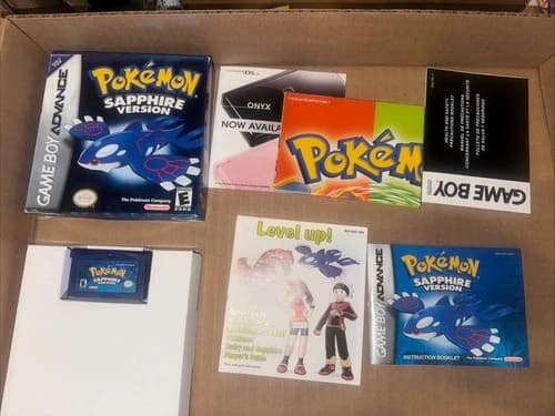 VERY GOOD BOX CIB Pokemon Sapphire Version Complete Gameboy Advance GBA Inserts