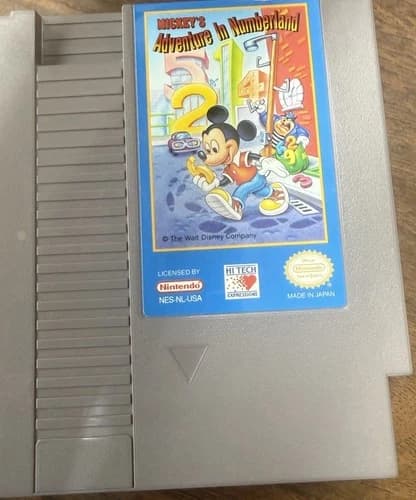 Mickey's Adventure in Numberland Game Nintendo NES 1985 Cartridge