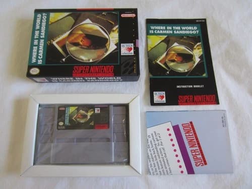 Where in The World is Carmen Sandiego? SNES Super Nintendo CIB Complete RARE