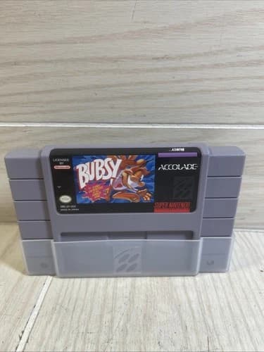 Bubsy in Claws Encounters (SNES Super Nintendo) Cartridge, tested, Authentic.