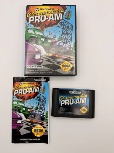 Championship Pro-Am (Sega Genesis, 1992) Authentic CIB W/Manual Tested Working