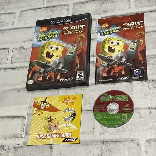 Nintendo Gamecube Spongebob Squarepants Creature From The Krusty Krab CIB Tested