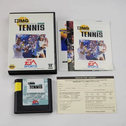 IMG International Tour Tennis (Sega Genesis 1994) Complete w Inserts Reg Card VG