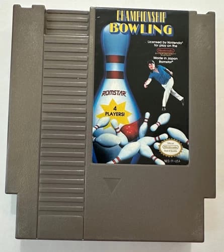 Championship Bowling NES Game Clean Label Loose Tested