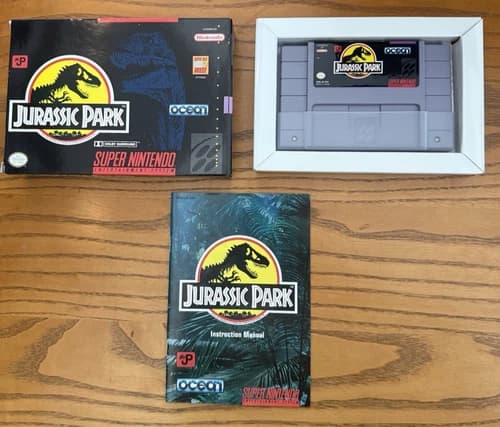 Jurassic Park (Nintendo SNES) Complete in Box Authentic Tested