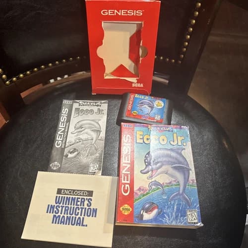 Ecco Jr. (SEGA Genesis, 1995) Cib Complete w/ Manual TESTED Works