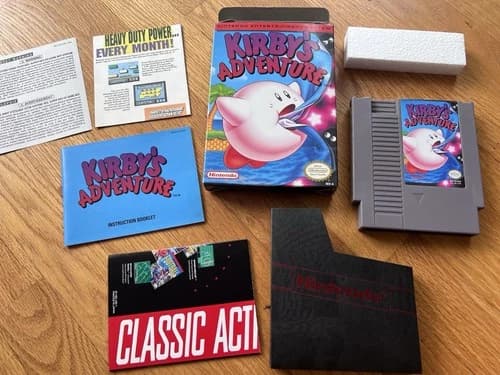 Vtg NES Nintendo Box Manual Styrofoam Game Get Graded Kirby’s Adventure