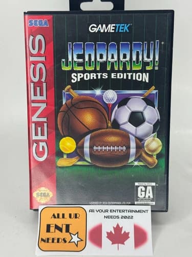 Jeopardy Sports Edition (Sega Genesis, 1994) VG Tested Complete CIB in Box