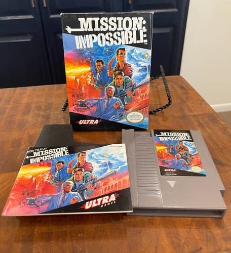 Mission Impossible (Nintendo NES, 1990) Video Game~COMPLETE~OEM Box Manual Sleev