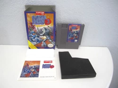 Mega Man 3 NES CIB Nintendo Entertainment System 1990 Complete Manual Dust Cover